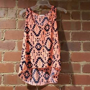 Tribal Tank Pink and Dark Blue